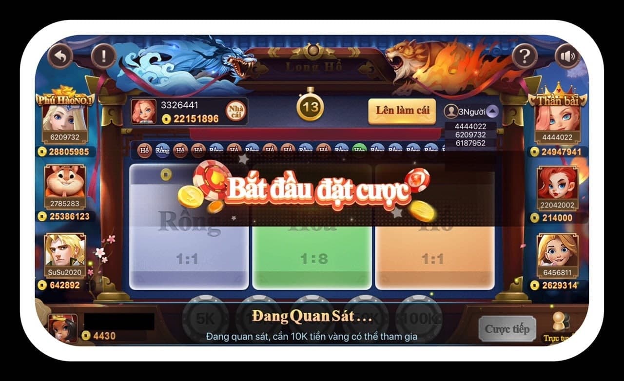 chơi game rồng hổ tại cfun